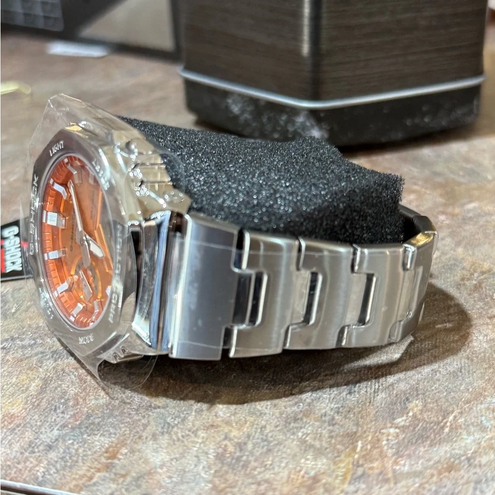 Casio G-Shock Vibrant Orange and Silver Watch - Picture 7 of 11